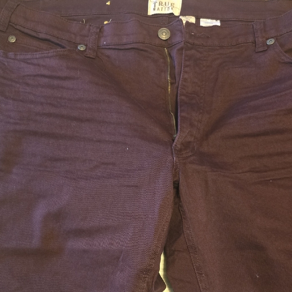 Burgundy Relaxed Fit Jeans - Picture 1 of 4